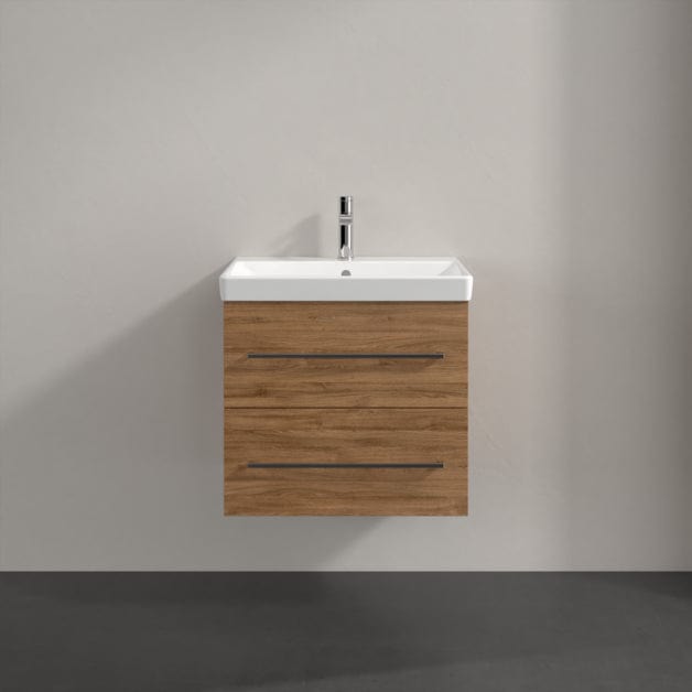 Villeroy & Boch Wall Mounted Vanity Unit Villeroy & Boch Avento Wall Hung Vanity Unit 580mm Two Drawers with Basin