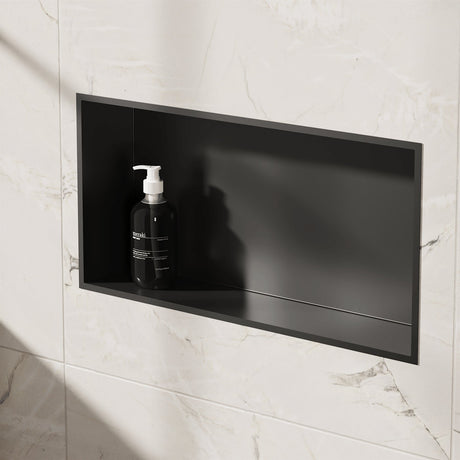 Crosswater Shower Niche Matt Black Crosswater Rectangular Shower Niche - 610 x 305 x 120mm