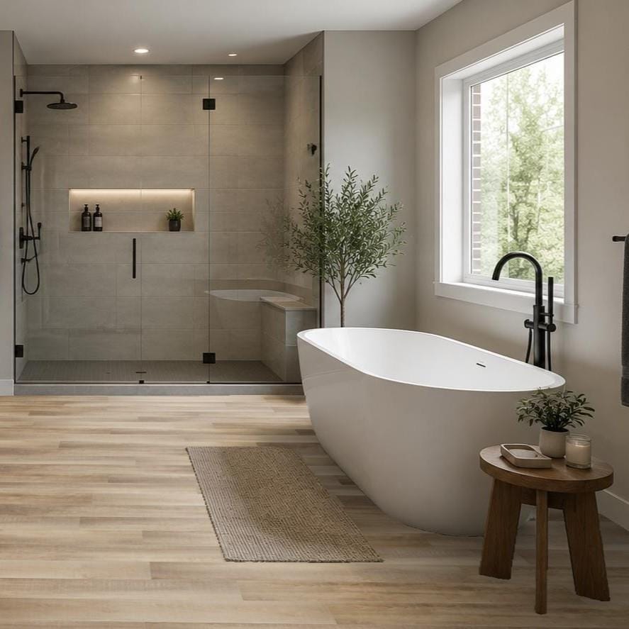 Aquarius Bathrooms Click Flooring Aquarius Enna SPC Click Vinyl Wood Flooring | Waterproof Rigid Core | Built-In Underlay