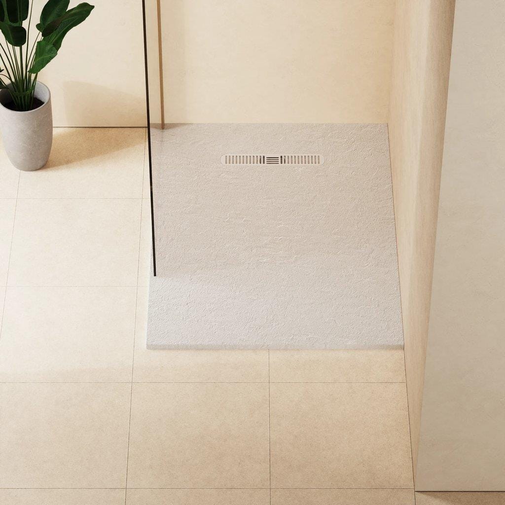 Crosswater Rectangle Shower Tray Matt White / 900 x 1200 Crosswater Vito Textured Rectangle Shower Tray with Waste