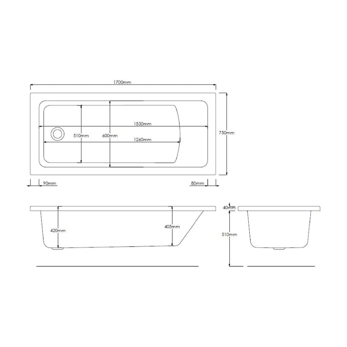 Roca Single Ended Bath Roca The Gap Single Ended Acrylic Bath