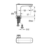 Flova Mono Basin Tap Flova Urban Basin Mixer Tap with Clicker Waste in Diamond Chrome