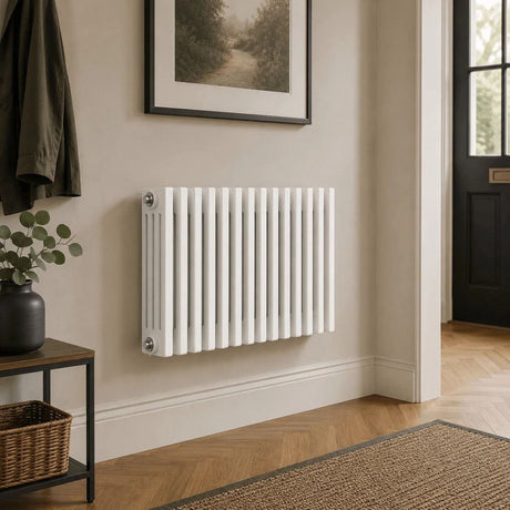 Aquarius Bathrooms Column Radiator 750mm x 1190mm Aquarius Foundry Horizontal 4 Column Radiator in White
