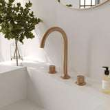 Flova 3 Tap Hole Basin Set Brushed Bronze Flova Moonlight 3 Hole Deck Mounted Basin Mixer Tap
