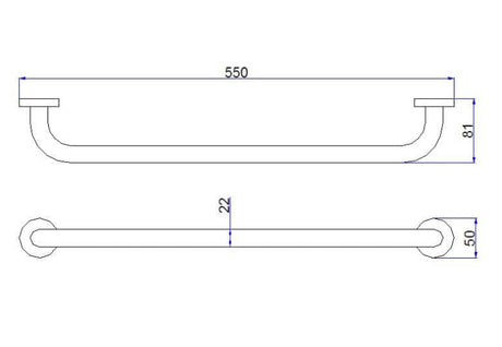 Crosswater Towel Rails and Rings Crosswater Central Towel Rail 550mm in Chrome