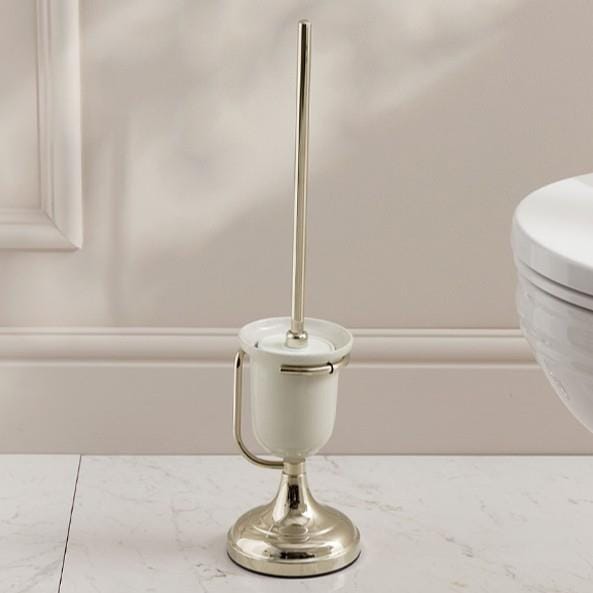 Miller Toilet Brush Polished Nickel Miller Signature Freestanding Traditional Toilet Brush and Holder