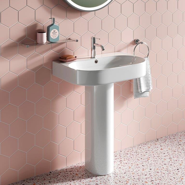 Britton Pedestal Basin Full Pedestal Britton Trim 500mm 1 Tap Hole Basin