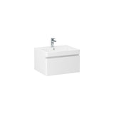 Imex Wall Mounted Vanity Unit Imex Ivo Wall Mounted 600mm Single Drawer Vanity Unit with Basin in White Gloss
