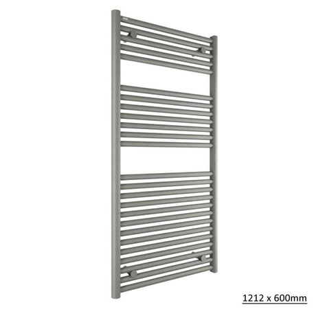 Tissino Ladder Rails 1212 x 600 / Central Heating Tissino Hugo2 Designer Towel Radiator in Lusso Grey
