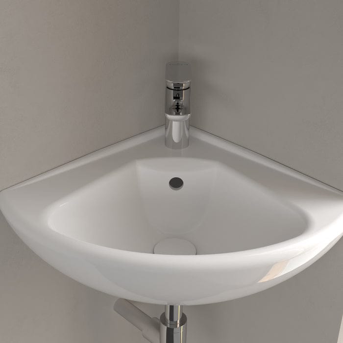 Villeroy & Boch Cloakroom Basin Villeroy & Boch O.novo 415mm Corner Cloakroom  Basin in White Alpin