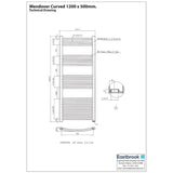 Eastbrook Wendover Curved Vertical Heated Towel Rail in Chrome