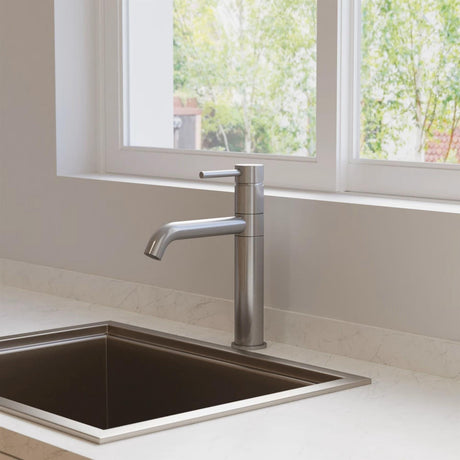 Crosswater Kitchen Tap Crosswater Design Side Lever Kitchen Mixer Tap in Brushed Nickel