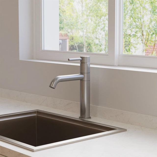 Crosswater Kitchen Tap Crosswater Design Side Lever Kitchen Mixer Tap in Brushed Nickel