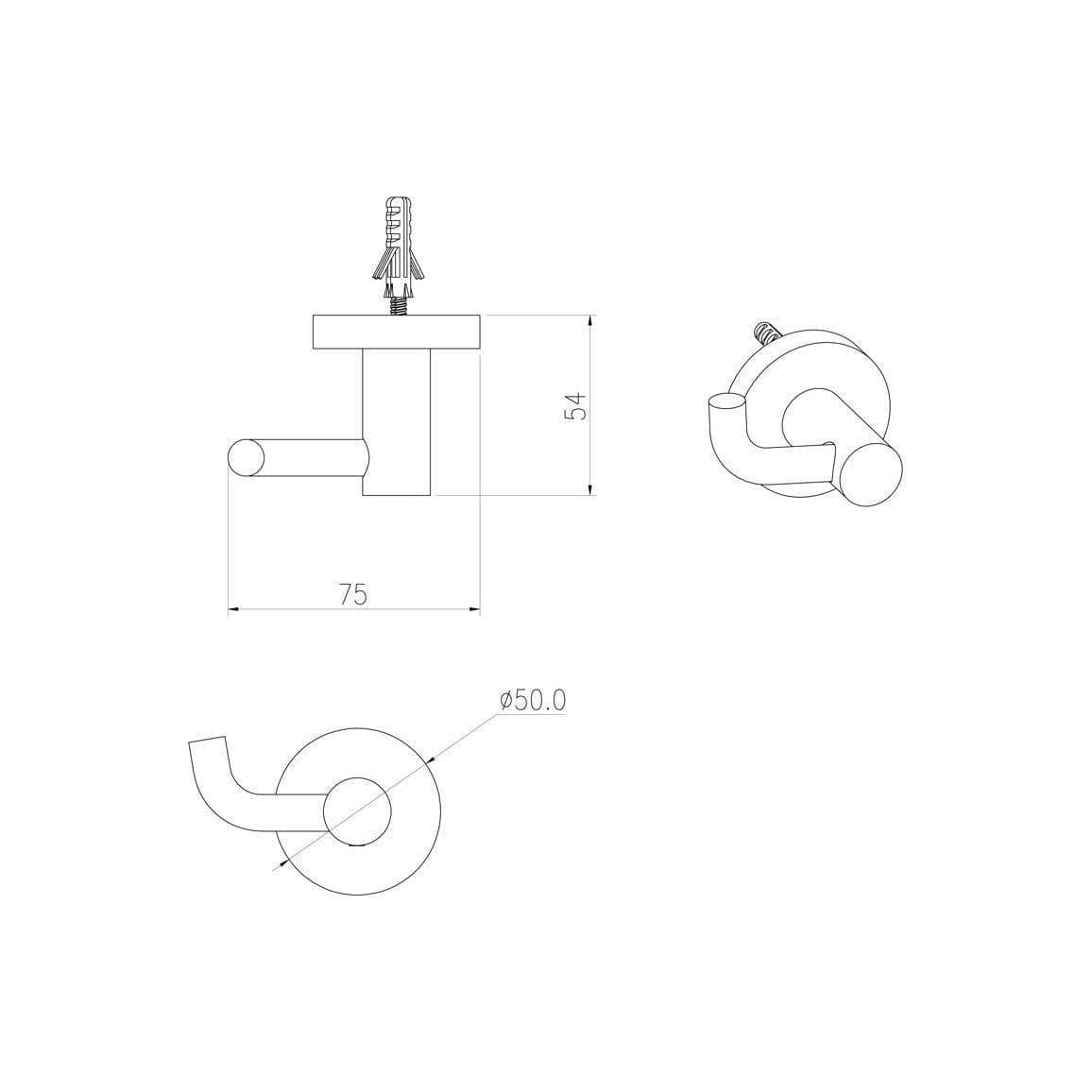 Aquarius Bathrooms Robe Hook Aquarius Mode Robe Hook