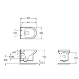 Imex Wall Hung Toilet Imex Alma Rimless Wall Hung Toilet with Soft Close Seat