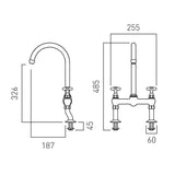 Vado Kitchen Tap Booth & Co. Axbridge Crosshead Bridge Kitchen Mixer Tap