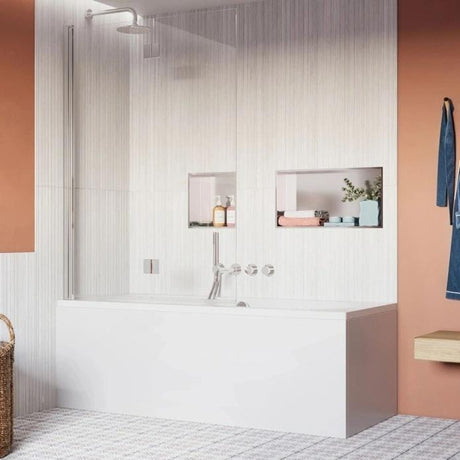 Crosswater Bath Screen Chrome Crosswater Asura 8mm Fully Folding Bath Screen