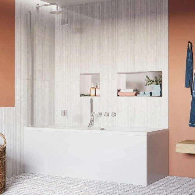 Crosswater Bath Screen Chrome Crosswater Asura 8mm Fully Folding Bath Screen