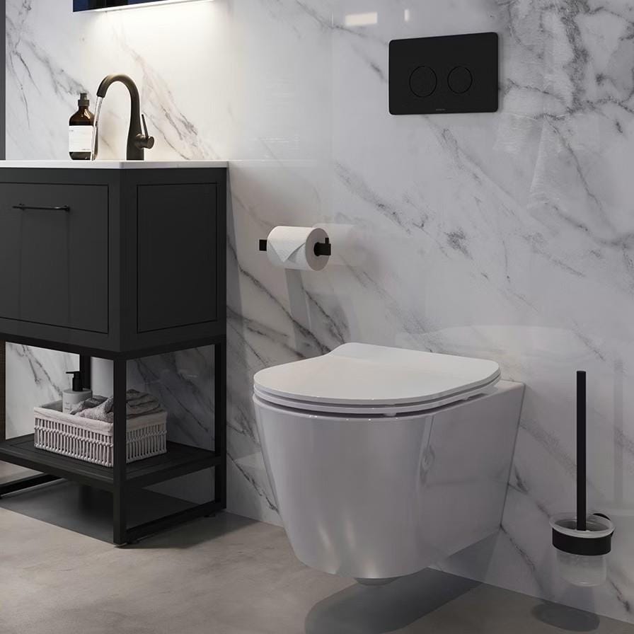 Saneux Toilet Seat Saneux Uni Slimline Soft Close Seat in White (For Uni Wall Hung Toilet)