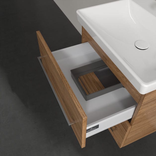 Villeroy & Boch Wall Mounted Vanity Unit Villeroy & Boch Avento Wall Hung Vanity Unit 580mm Two Drawers with Basin