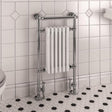 Eastbrook Inset Radiator Central Heating Eastbrook Isbourne Straight Vertical Traditional Radiator in Gloss White/Chrome