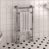 Eastbrook Inset Radiator Central Heating Eastbrook Isbourne Straight Vertical Traditional Radiator in Gloss White/Chrome