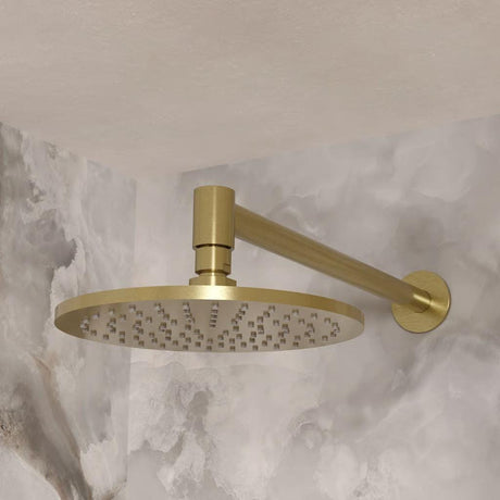 Crosswater Fixed Shower Arm Stainless Brushed Brass Effect Crosswater 3ONE6 Wall Shower Arm