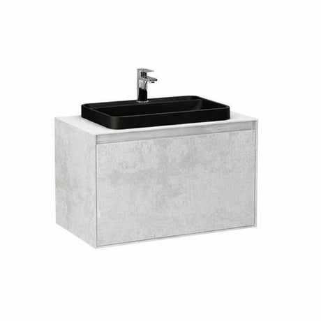 Imex Wall Mounted Vanity Unit Natural Stone / Solid White / Black Imex Arco Wall Hung 800mm Single Drawer Vanity Unit with Worktop and Inset Basin
