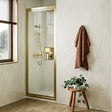 Crosswater In-Fold Shower Door Crosswater Clear 6 Infold Shower Door 800mm in Brushed Brass