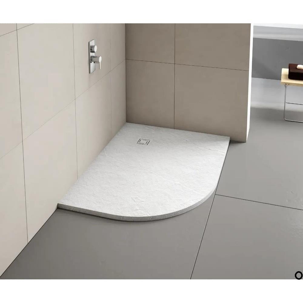 Merlyn Offset Quadrant Shower Tray White / 1000 x 800 Left Hand Merlyn Truestone Offset Quadrant Shower Tray