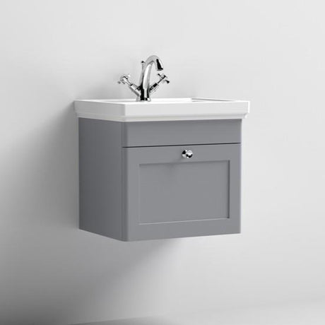 Aquarius Wall Mounted Vanity Unit Grey / 1 Aquarius Leighton 500mm Wall Mounted One Drawer Vanity Unit with Basin