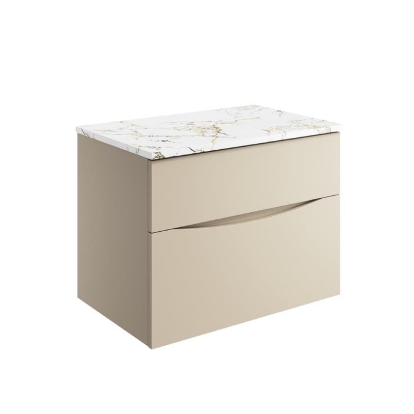 Crosswater Wall Mounted Vanity Unit Crosswater Glide II Wall Mounted Two Drawer Vanity Unit with Worktop