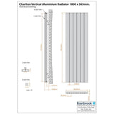 Eastbrook Panel Radiator Eastbrook Charlton Vertical Aluminium Designer Radiator in Matt Anthracite