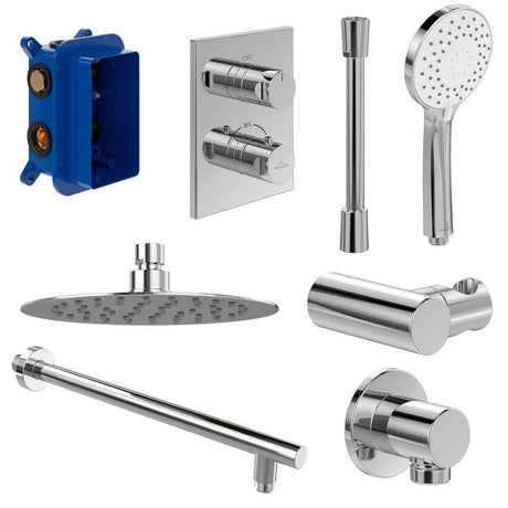Villeroy & Boch Concealed Shower Set Villeroy & Boch Complete Concealed Shower Set with Round 200mm Shower Head and Handset in Chrome