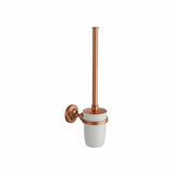 Vado Toilet Brush Brushed Bronze/Crackled White Booth & Co. Axbridge Wall Mounted Toilet Brush and Holder