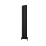 Eastbrook Panel Radiator Eastbrook Guardia Straight Vertical Aluminium Radiator in Matt Black
