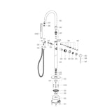 JTP Freestanding Bath Filler JTP Florence Floorstanding Bath Mixer Tap and Pencil Handset