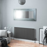 Eastbrook Panel Radiator 600 x 1179mm Eastbrook Tunstall Straight Horizontal Designer Radiator in Matt Anthracite