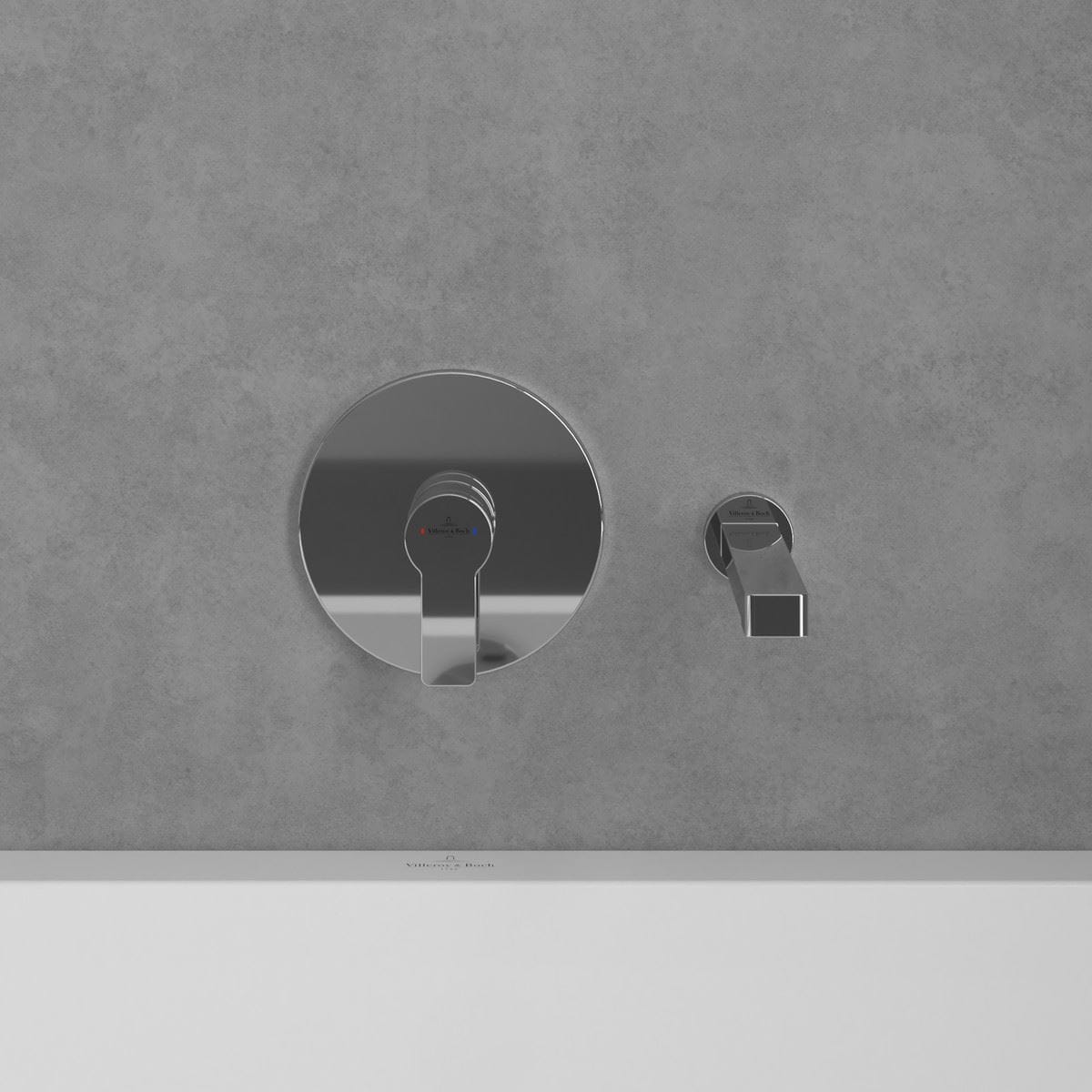 Villeroy and Boch Concealed Shower Valve Villeroy & Boch Architectura Single Outlet Trim Set in Chrome
