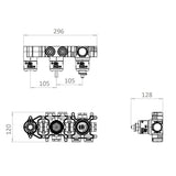 UK Bathroom Store Concealed Shower Set Crosswater Module Plus Shower Set 9 - 3 Outlet with Dual Outlet Recessed Shower Head and Pencil Handset