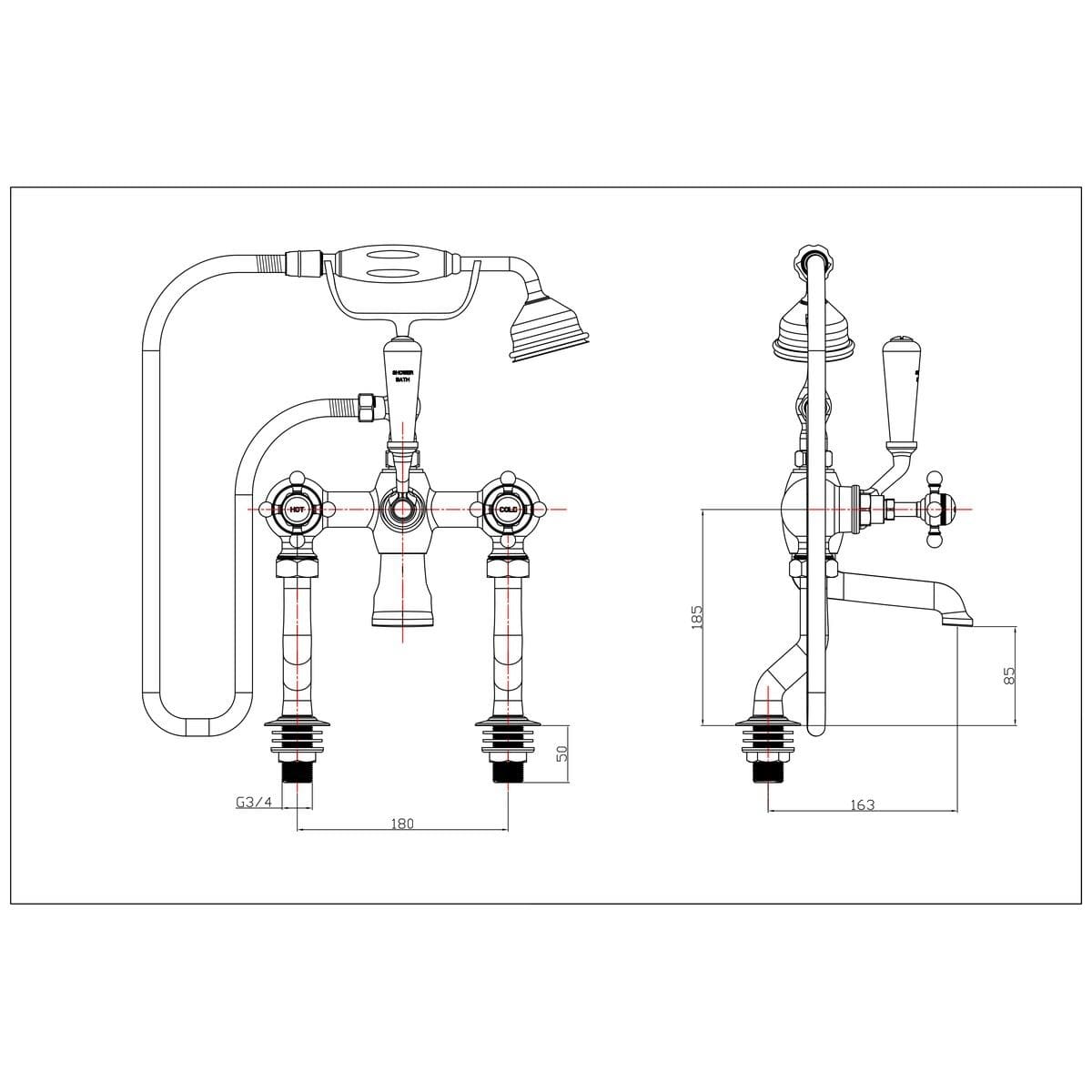 Aquarius Bathrooms Bath Shower Mixer Aquarius Clarence Traditional Bath and Shower Mixer Tap in Chrome