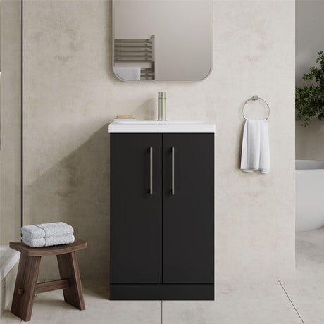 Aquarius Brisbane 500mm 2 Door Floor Standing Vanity Unit with 1 Tap Hole Mid Edge Basin