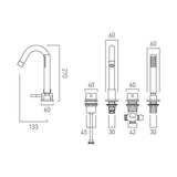 VADO 4 Tap Hole Bath Set Vado Zoo 4 Hole Bath Shower Mixer Tap in Chrome