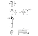 Crosswater Drift 2 Hole Wall Mounted Basin Mixer Tap in Matt Black