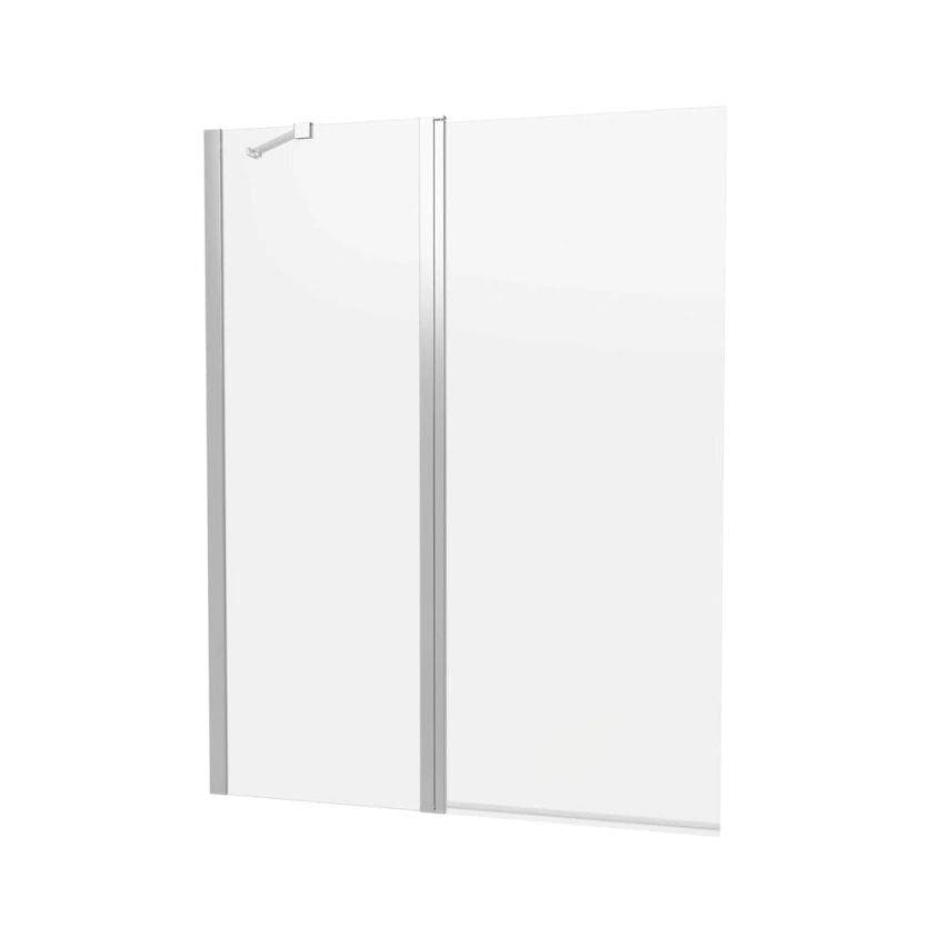 Crosswater Bath Screen Crosswater Clear 6 Double Panel Hinged Bath Screen