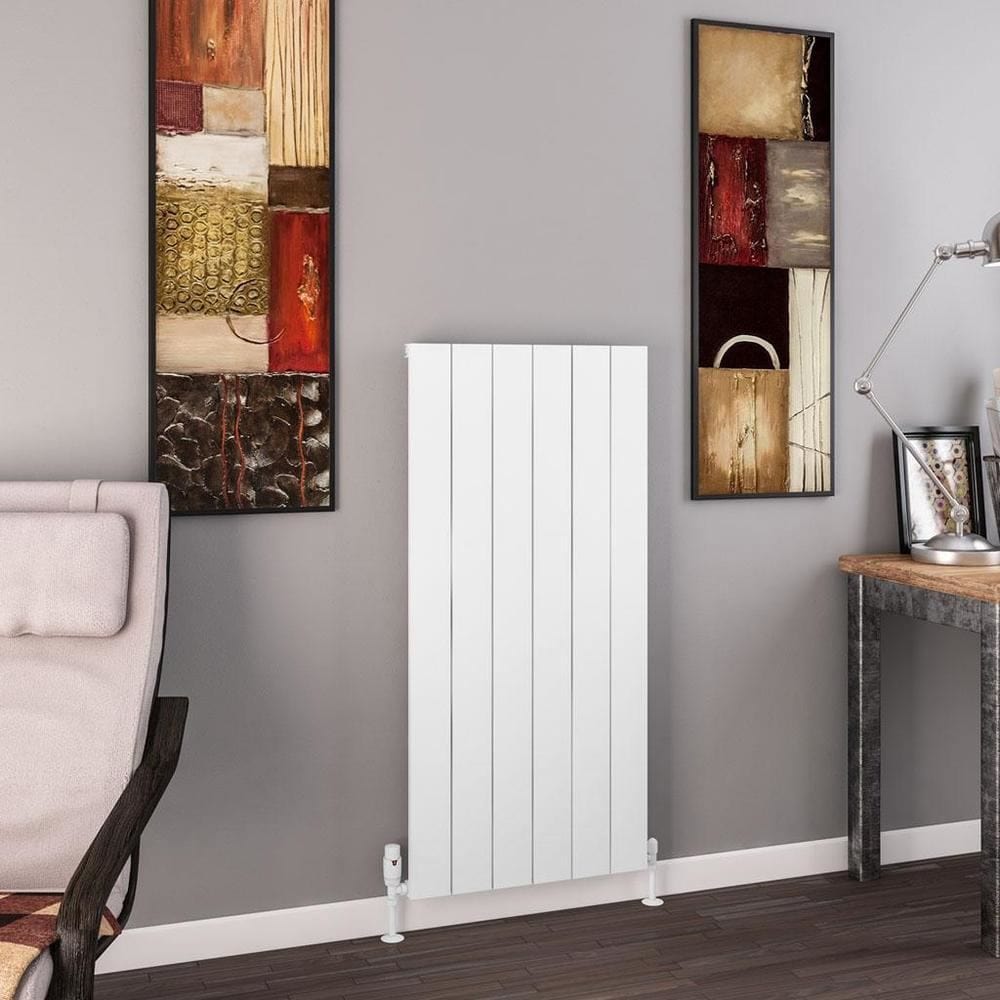 Eastbrook Panel Radiator 1200 x 565 / Central Heating Eastbrook Charlton Vertical Aluminium Designer Radiator in Matt White