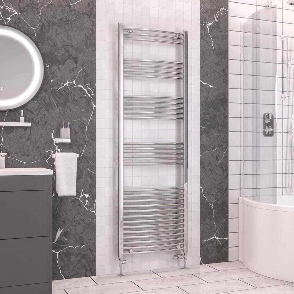 Eastbrook Wendover Curved Vertical Heated Towel Rail in Chrome