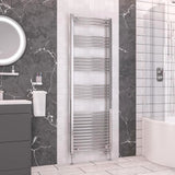 Eastbrook Wendover Curved Vertical Heated Towel Rail in Chrome