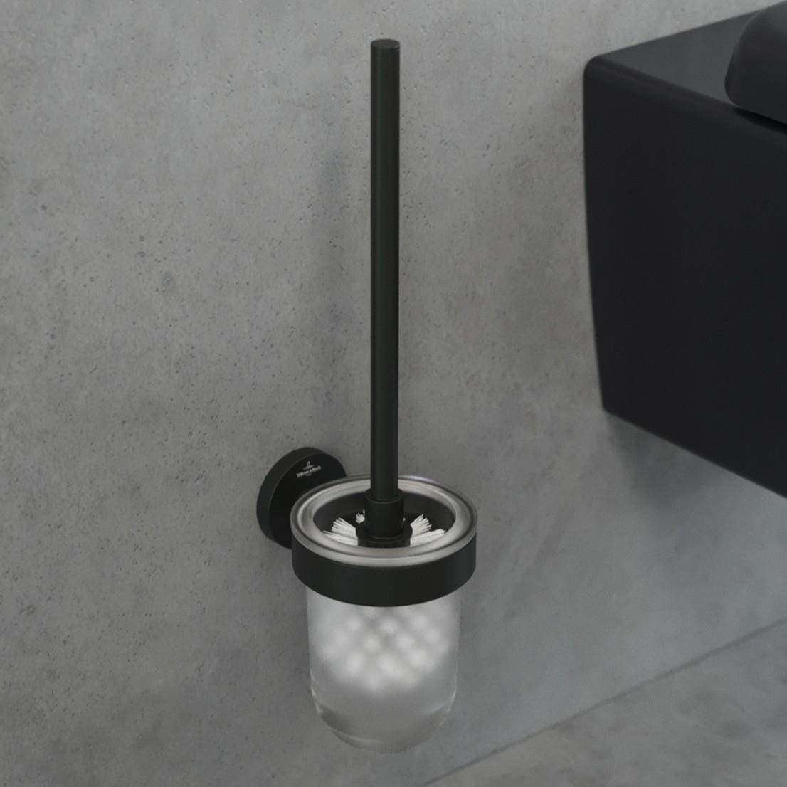 Villeroy & Boch Toilet Roll Holder Matt Black Villeroy & Boch Elements - Tender Toilet Brush Set