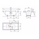 Kaldewei Double Ended Bath 1800 x 800mm Kaldewei Puro Duo Double Ended Steel Bath with Leg Set